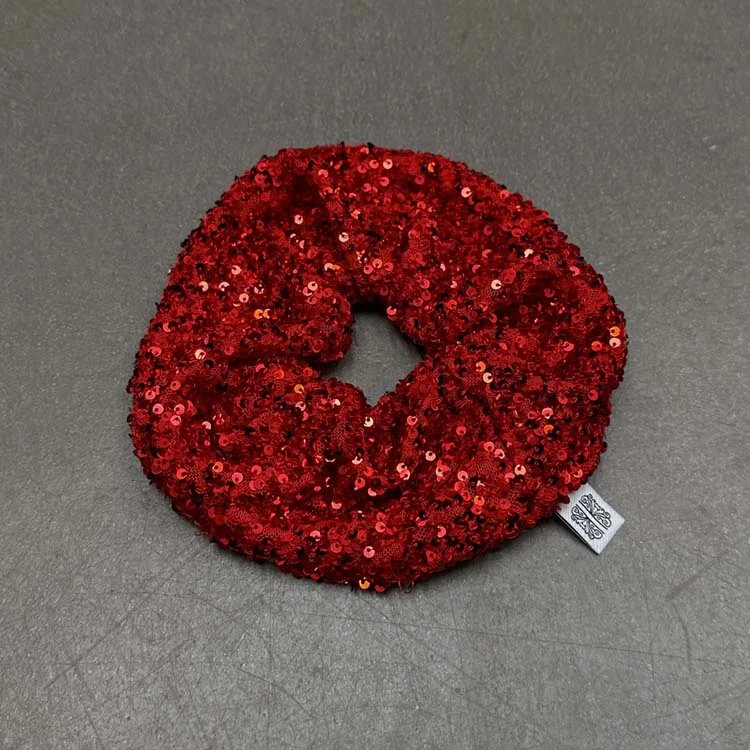 Red Sequin Scrunchie